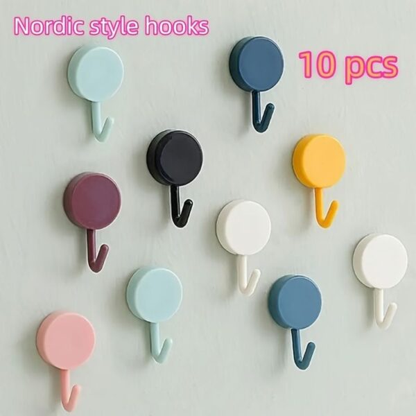 10 Pcs Multi Colors Self Adhesive Hook - Image 2