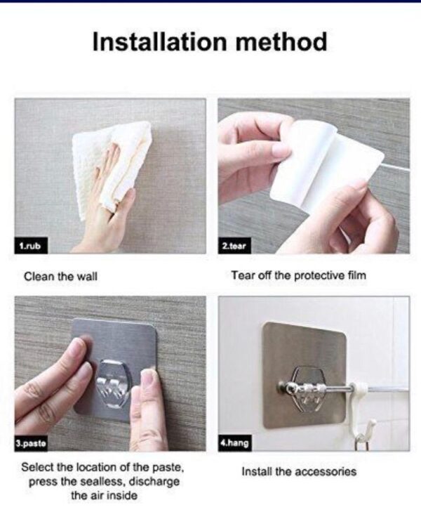 Self Adhesive 6 Pcs Steel Hook (Box Pack) - Image 5