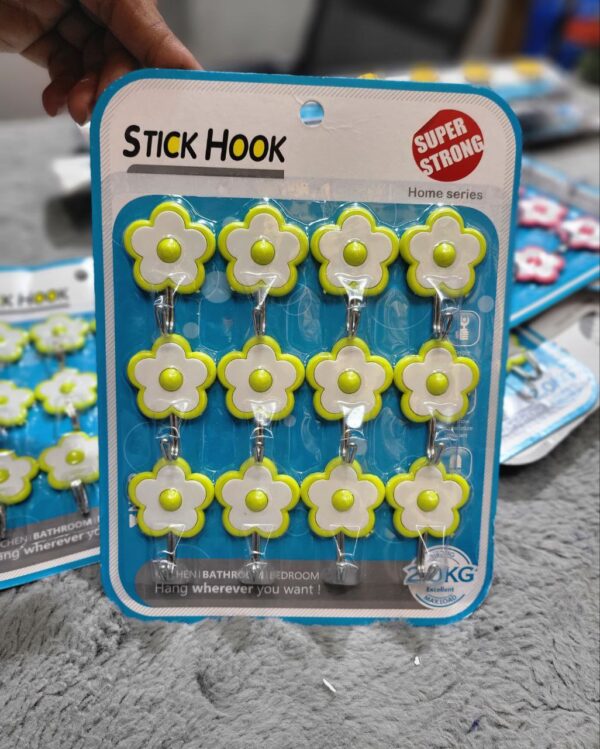 Self Adhesive Flower Hook (Set of 12 Pcs)