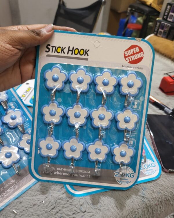 Self Adhesive Flower Hook (Set of 12 Pcs) - Image 2