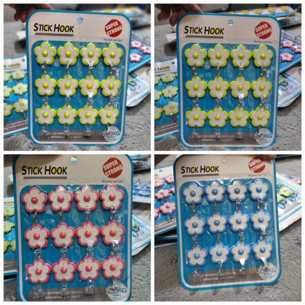 Self Adhesive Flower Hook (Set of 12 Pcs) - Image 4