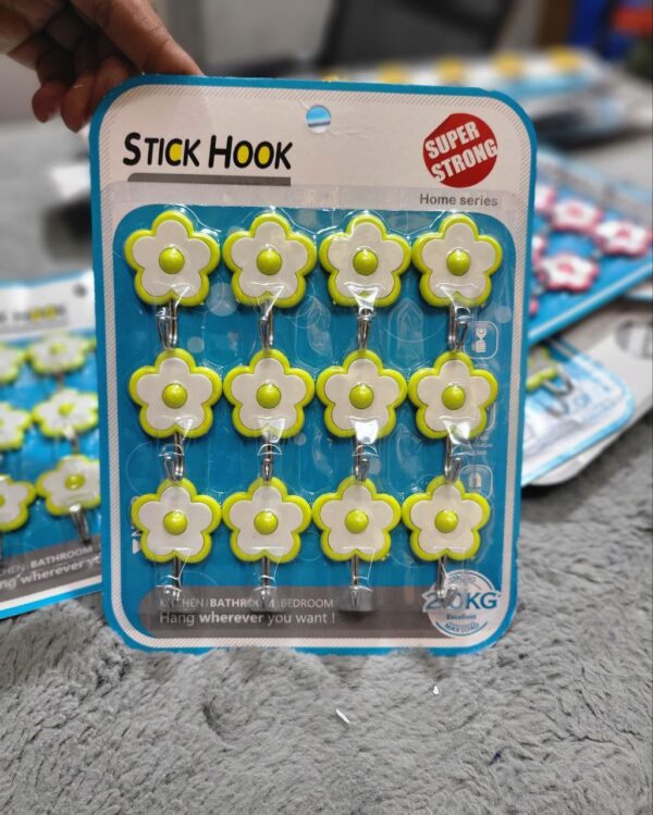 Self Adhesive Flower Hook (Set of 12 Pcs) - Image 3