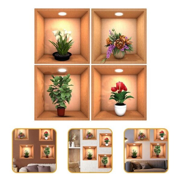 3D Flower Print Sticker (Set of 4)