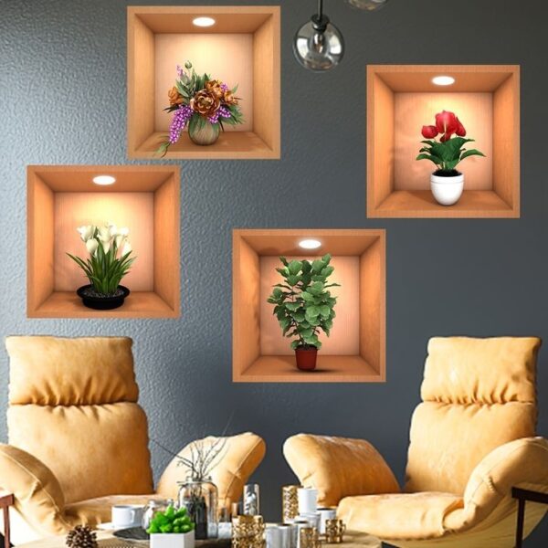3D Flower Print Sticker (Set of 4) - Image 3