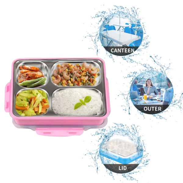 Maxtop 4 Section Stainless Steel Lunch Box (JA-L0006) - Image 3