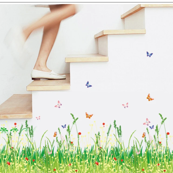 Self Adhesive 3D Grass+Butterfly Sticker (Imported)