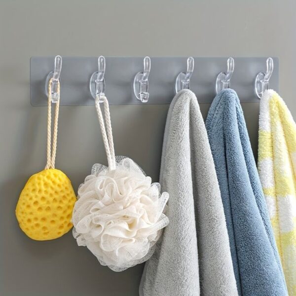 Self Adhesive 6in1 Transparent Hook Plate - Image 2