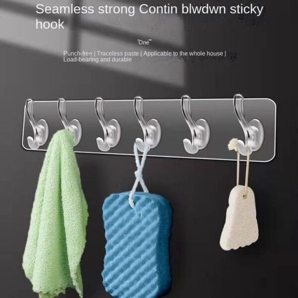 Self Adhesive 6in1 Transparent Hook Plate - Image 4