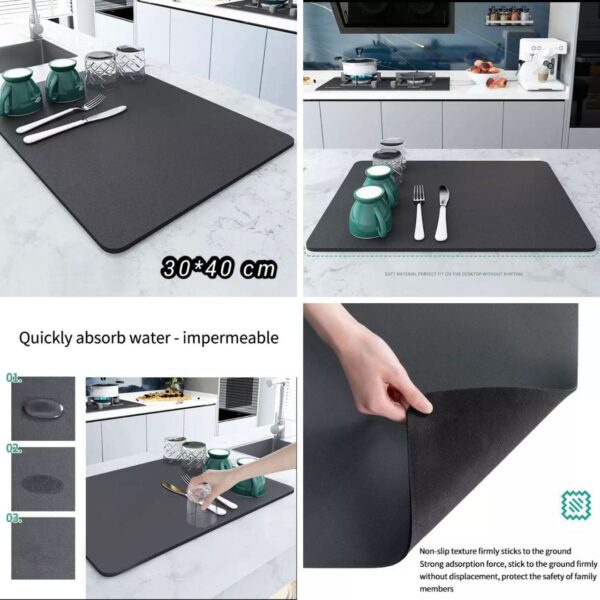 Dish Drying Water Absorbing Mat - Image 2