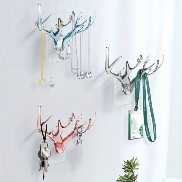 Self Adhesive Acrylic Deer Key Holder (Imported)