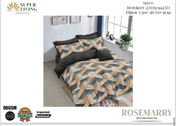 King Size Bedsheet With Pillow Covers - Image 2