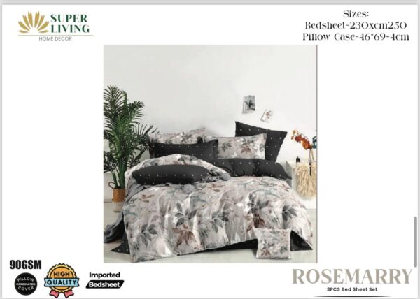 King Size Bedsheet With Pillow Covers - Image 3