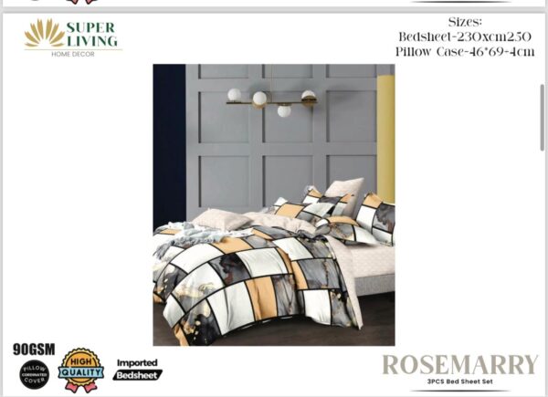 King Size Bedsheet With Pillow Covers - Image 4