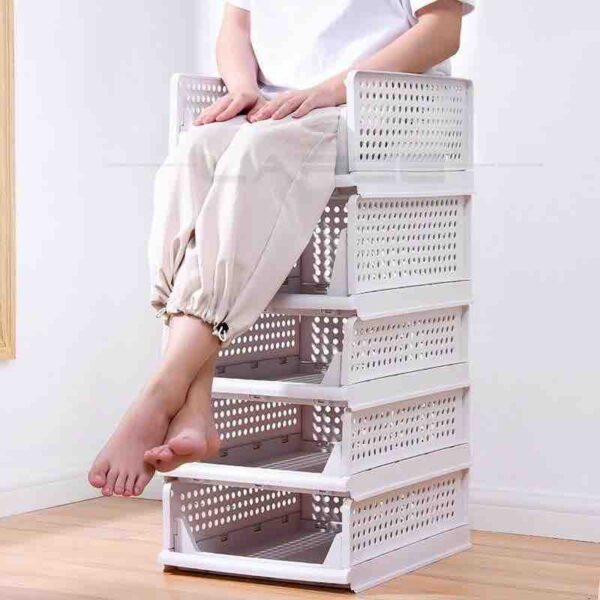 Stackable 4 Layer Wardrobe Drawer Organiser Set - Image 2
