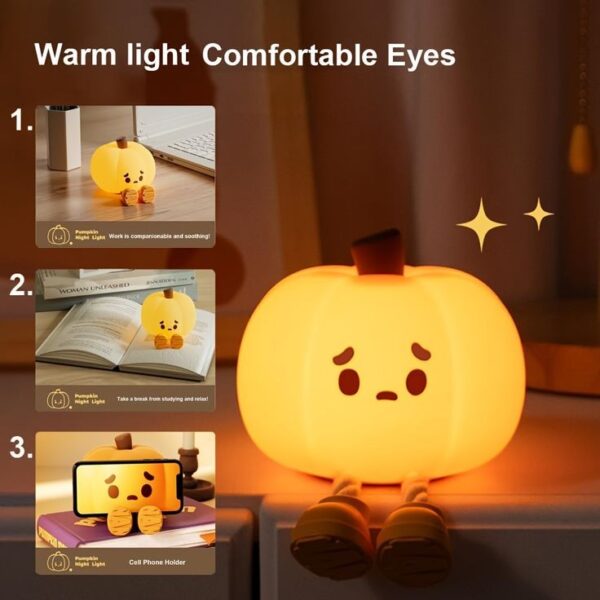Multifunction Silicon Pumpkin Night Lamp (Imported) - Image 3