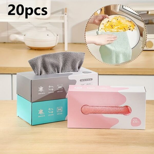 20 Pcs Reusable Cleaning Towels Box (Imported)
