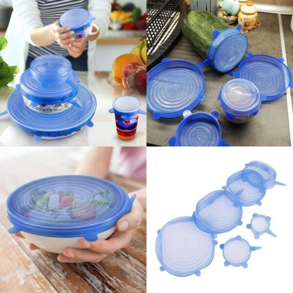 6 Pcs Silicon Lids Set (Imported) - Image 2