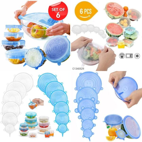 6 Pcs Silicon Lids Set (Imported) - Image 4