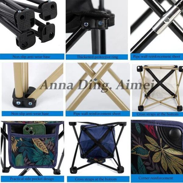 Foldable Metallic Picnic Chair (Imported) - Image 2