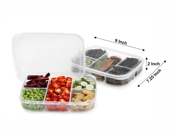 5 Section Transparent Fridge Container (Small) - Image 5