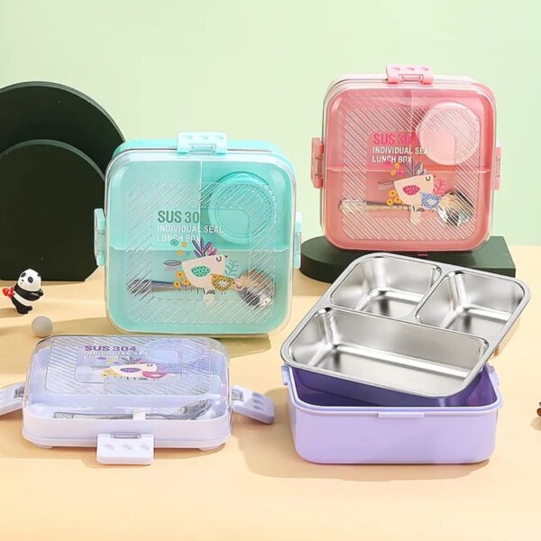 7119 Fancy Stainless Steel Lunch Box - Image 3