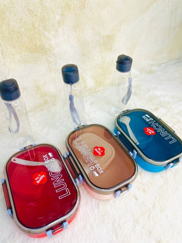 Plastic Lunch Box + Bottle Combo Set - Image 4