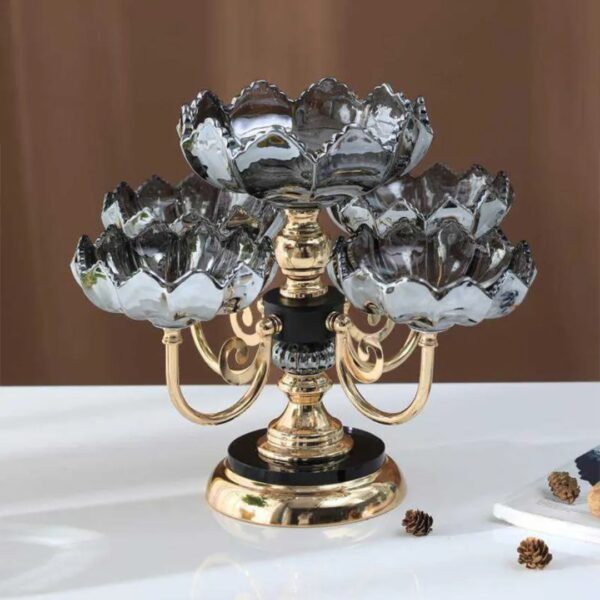 Luxury 5 Bowl Revolving Fruits & Dryfruit Tray (Black) JA-4917-3 - Image 2