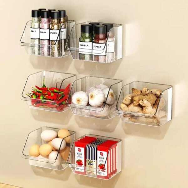 Self Adhesive Wall Mounted Kitchen Storage Basket (Imported) JA-6446