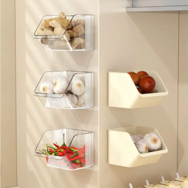 Self Adhesive Wall Mounted Kitchen Storage Basket (Imported) JA-6446 - Image 2