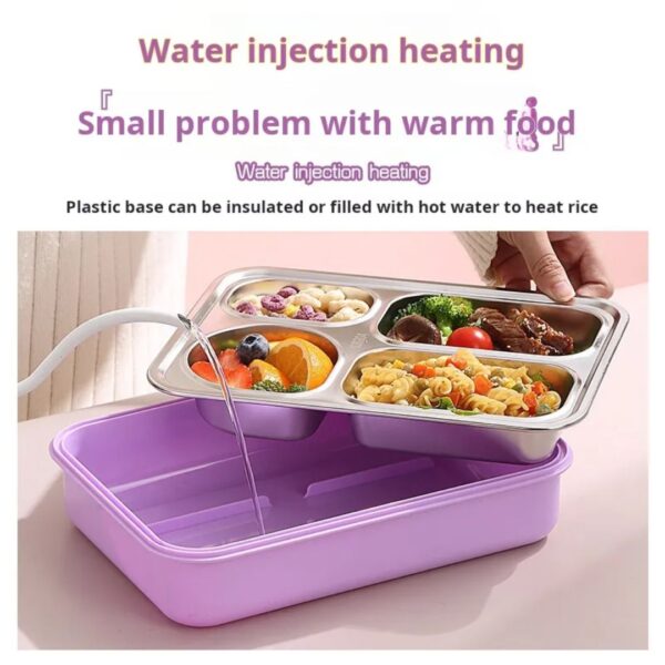 2560 4 Section Leak Proof Steel Lunch Box (Imported) - Image 3