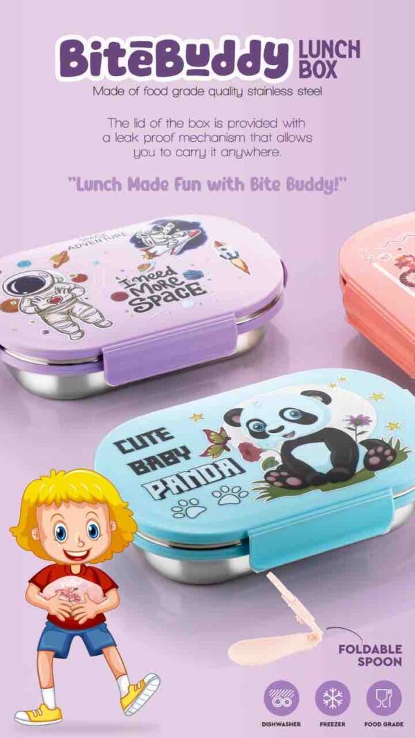 Printed Bite Buddy Stainless Steel Lunch Box - Image 2