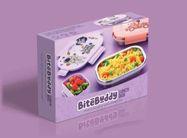 Printed Bite Buddy Stainless Steel Lunch Box - Image 4