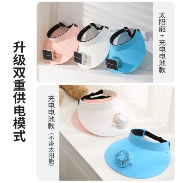 Solar Rechargable Fan Cap (Imported) - Image 2