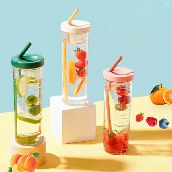 B-100 700ml Straw Cup Water Bottle (Imported) - Image 4