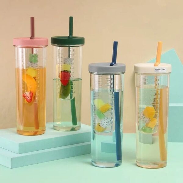 B-100 700ml Straw Cup Water Bottle (Imported) - Image 2