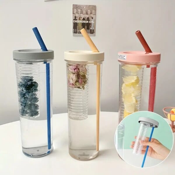 B-100 700ml Straw Cup Water Bottle (Imported) - Image 3
