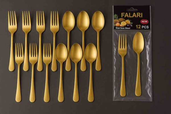 1717 Premium Golden Spoon & Fork Set (Small Size)