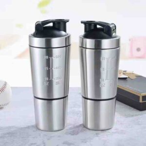 2in1 Stainless Steel Gym Shaker (Imported)