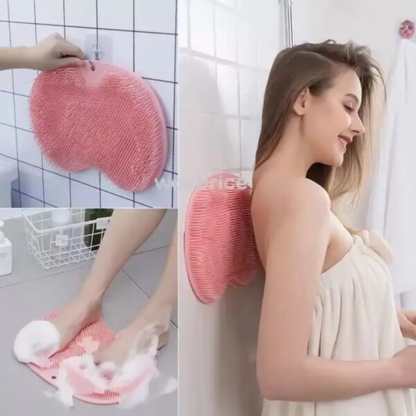 Anti Slip Silicon Foot & Back Scrubber Mat (Imported) - Image 3