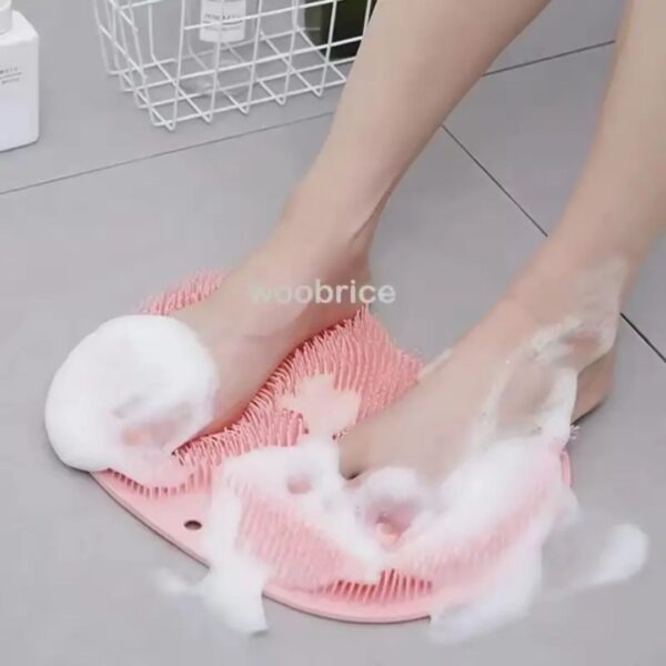 Anti Slip Silicon Foot & Back Scrubber Mat (Imported) - Image 4