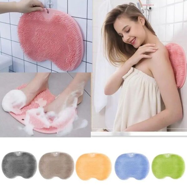 Anti Slip Silicon Foot & Back Scrubber Mat (Imported) - Image 7